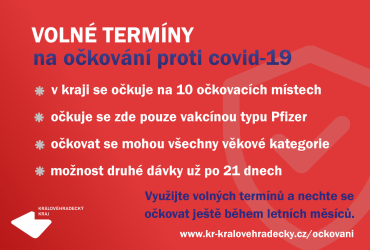 VYUŽIJTE Volné termíny očkování proti covid-19 <br>