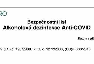 Dezinfekce AntiCovid - použití a bezpečnostní list