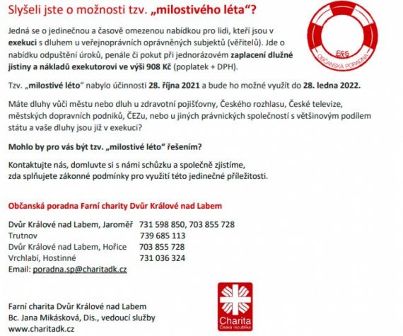 Vyřeště svou exekuci - akce Milostivé léto
