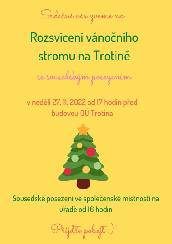 Rozsvícení vánočního stromu na Trotině
