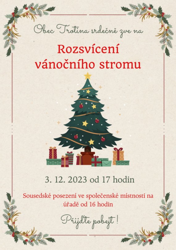 Rozsvícení vánočního stromu na Trotině