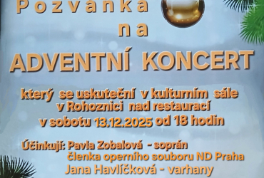 Adventní koncert v Rohoznici dne 13.12.2025