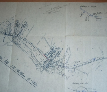 Vodovod Trotina - výkresy, fotky stávající situace
